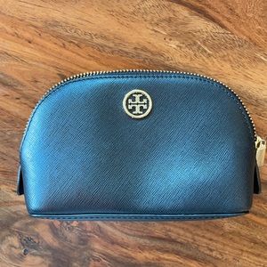 Tory Burch Black Leather Jewelry Bag